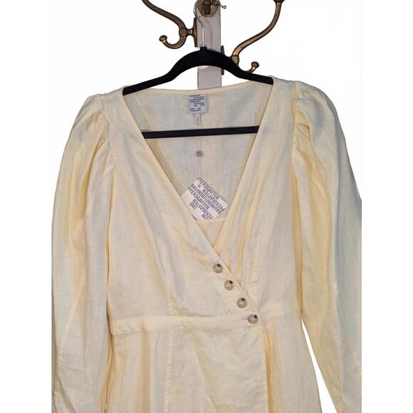 NWT Baum Und Pferdgarten Abrial Linen Mini Wrap Dress - Picture 2 of 9